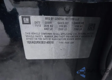 2014 Cadillac Ats Standard z USA, uszkodzony, nr VIN 1G6AG5RX0E0146616